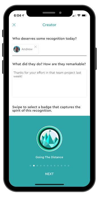 give recognition - mobile 2